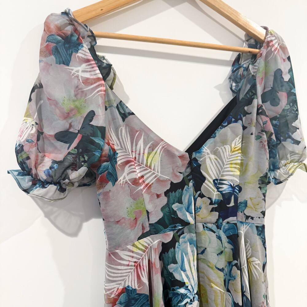SAU LEE Georgia Floral Ruffle Midi Dress – NWT – Size 0 - Picture 6 of 8